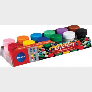 Akrylfarve 12 Stk 20 Ml - Dser Assorterede Frv - Centrum