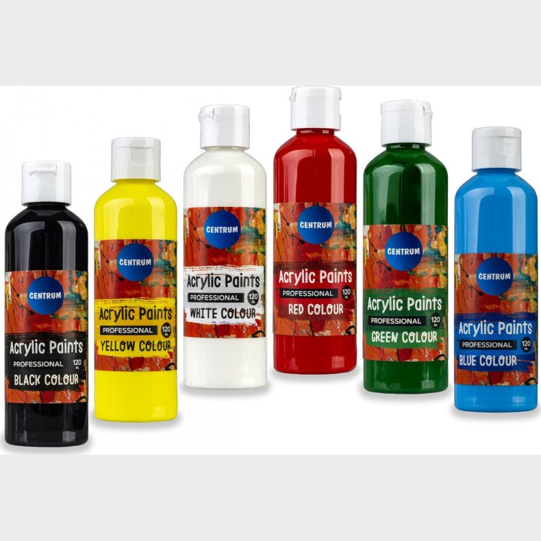 Akrylfarve 120 Ml - Flaske - Gul - Centrum