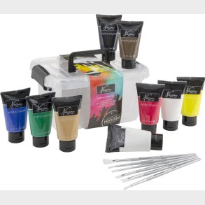 Nassau Fine Art - Akrylmaling S�t Med Pensler - 9x75 Ml