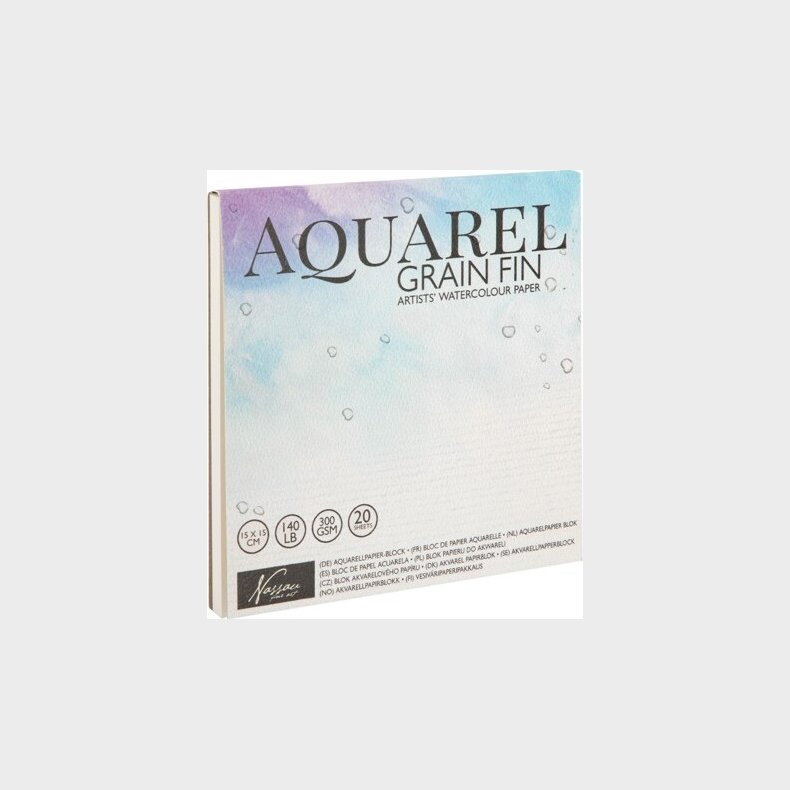 Nassau Fine Art - Akvarelpapir Blok - 15x15 Cm - 20 Ark - 300 Gram