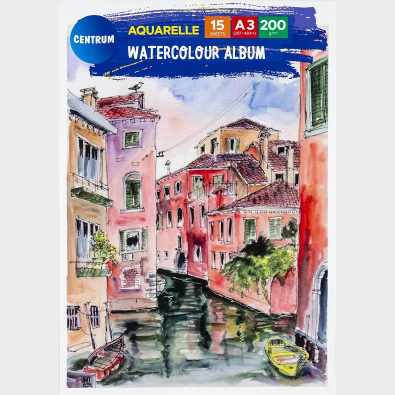 Akvarelblok A3 200 G - 15 Ark - Centrum