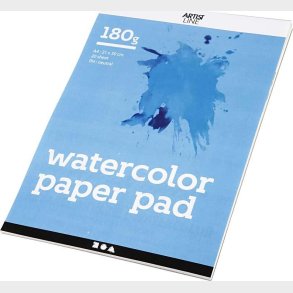 Akvarelblok - A4 - 210x297 Mm - 180 G - Hvid - 20 Ark/ 1 Stk.