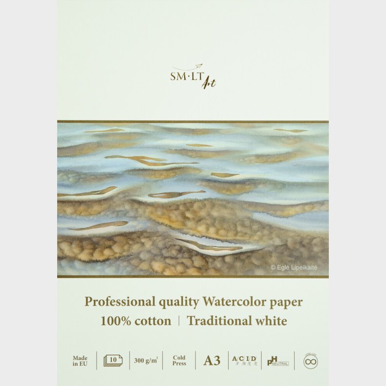 Akvarelblok Pro A3 300 G 100% Bomuld