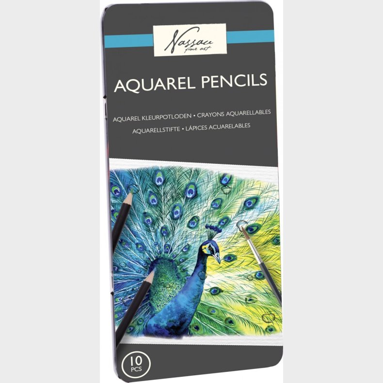 Akvarelblyanter - 10 Stk Assorterede I Metalsk