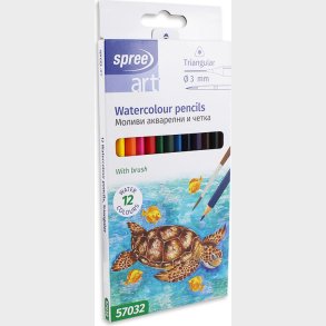 Akvarelblyanter 12 Stk Trekantet