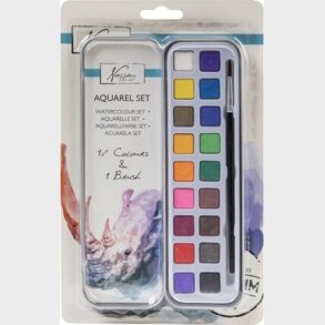 Akvarelmaling St - Inkl. Pensel - Nassau - 18 Farver