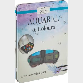 Akvarelmaling - 36 Farver I Metal�ske - Inkl. Pensel Og Skitseblyant - Nassau