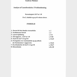 Analyse Af Lseforstelse I Problemlsning  Kopist - Gudrun Malmer - Bog