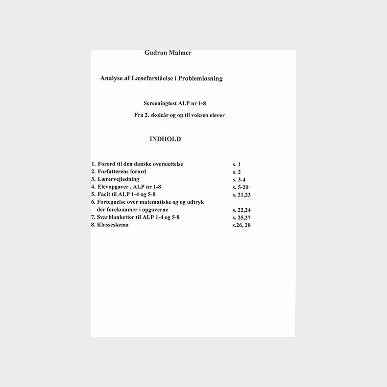 Analyse Af Lseforstelse I Problemlsning  Kopist - Gudrun Malmer - Bog