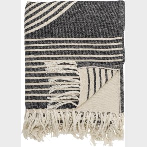 Bloomingville - Anek Plaid - Sort - Bomuld - 150x130 Cm