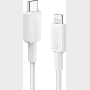 Anker - 322 Usb-c To Lightning Cable (3ft Braided) - White