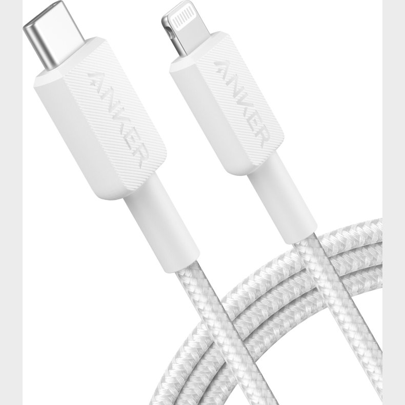 Anker - 322 Usb-c To Lightning Cable (6ft Braided) - White