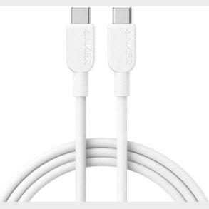 Anker - Usb-c Til Usb-c Kabel (3 Ft, 240w, Flettet) - Hvid