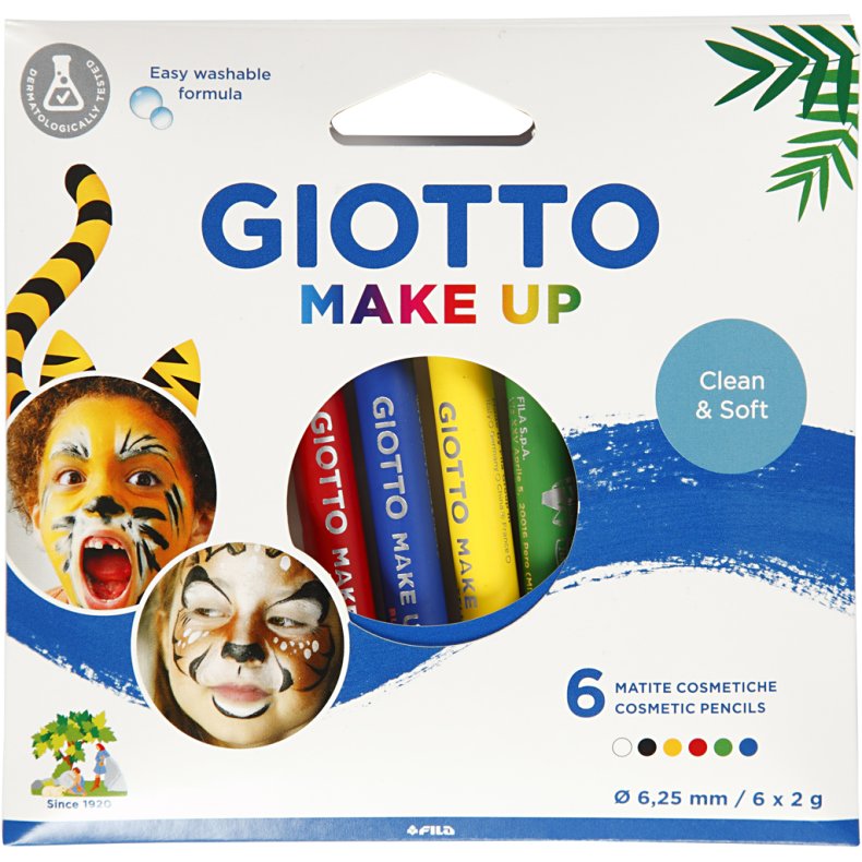 Giotto | Ansigtsfarve - Sminkeblyanter, Basisfarver 6 stk