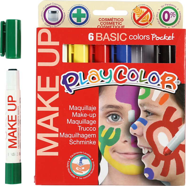 PlayColor | Ansigtsfarve - Tegnestifter Basisfarver, 6 stk