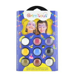 Ansigtsfarve - Palette m. 9 farver - Enhjrning