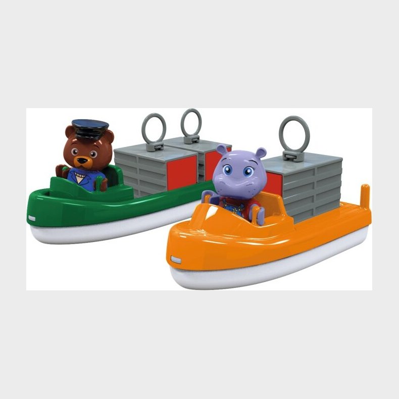 Aquaplay Figurer - Bj�rn Og Flodhest Med Containerskibe