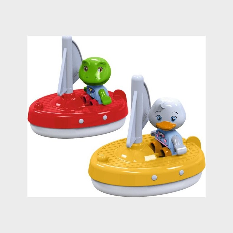Aquaplay Figurer - Skildpadde Og And Med Sejlskibe