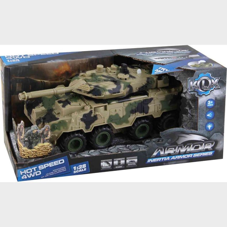Armored Vehicle W/friction, Light, Sound & Try-me - Klx Toys