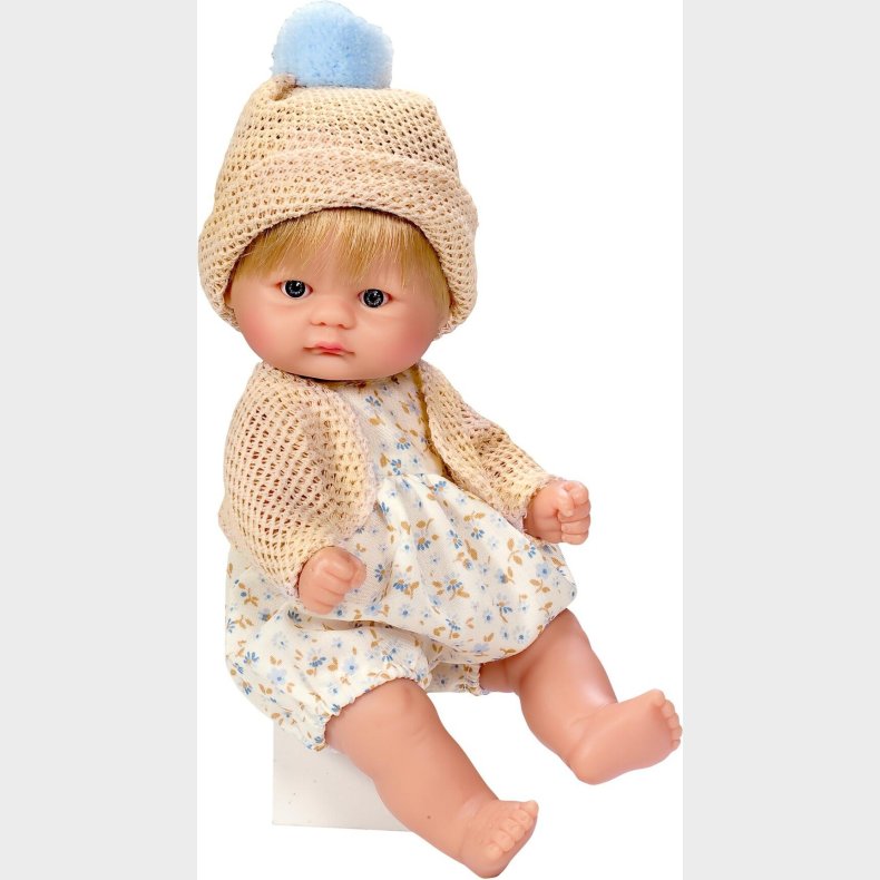 Asi - Bonbonc�n Baby Dukke - Dreng - Blond H�r Og Beige Strik