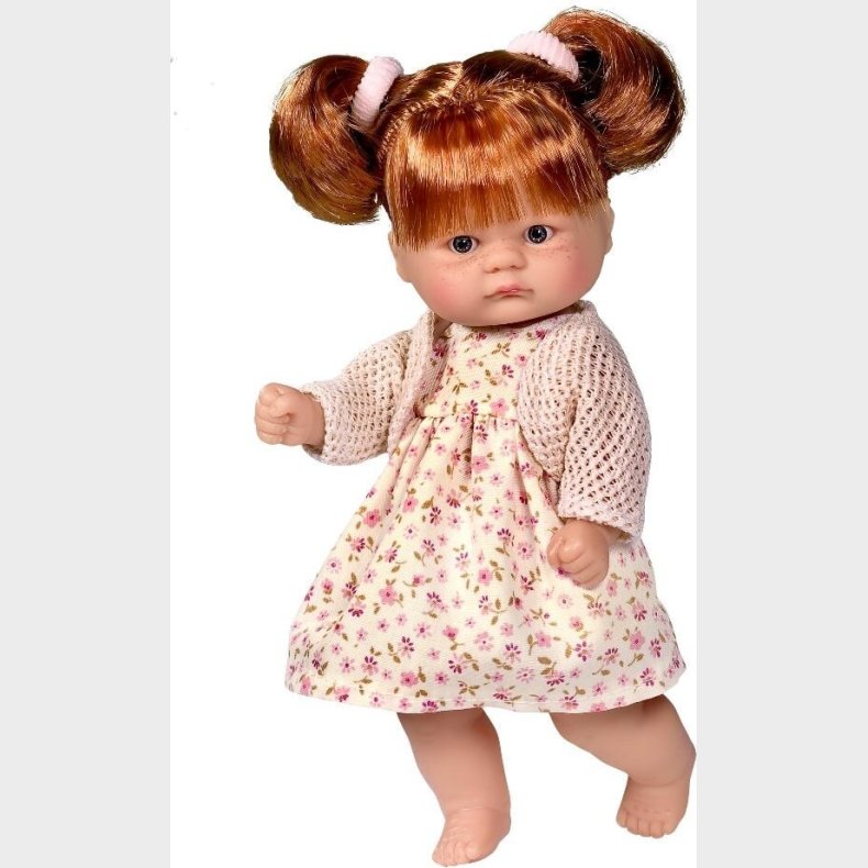 Asi - Bambola Rosa Baby Dukke - Pige - R�dbrunt H�r Og Kjole