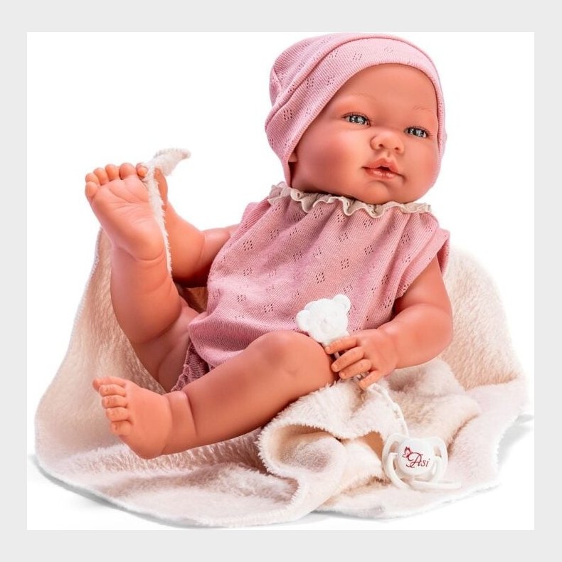 Asi - Maria Baby Dukke - Pige - 43 Cm - Rosa Dragt Med T�ppe