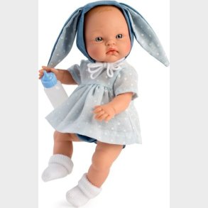 Asi - Alex Baby Dukke - Pige - 36 Cm - Bl� Kjole Og Kanin �rer