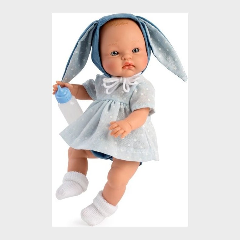 Asi - Alex Baby Dukke - Pige - 36 Cm - Bl� Kjole Og Kanin �rer