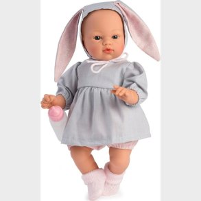 As Dukke - Koke Med Gr Kjole Og Kaninrer - 36 Cm