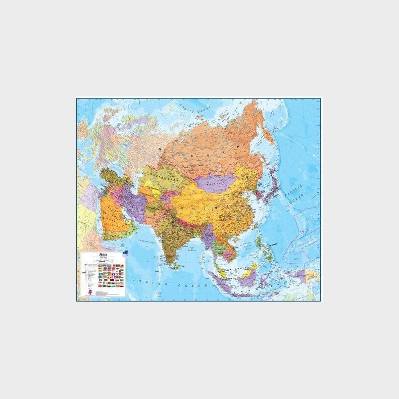 Asia Political Wall Map Paper