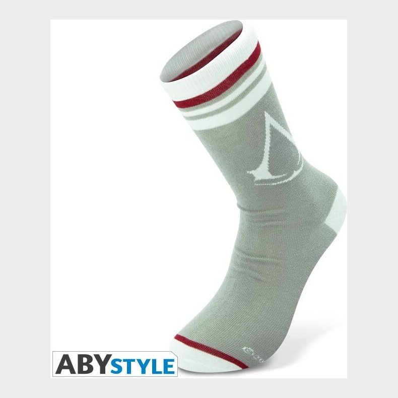 Assassin's Creed - Socks- Grey - White - Crest