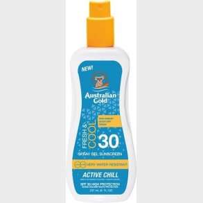Australian Gold - Active Chill Sunscreen Spray Gel Spf 30 237 Ml - Solcreme