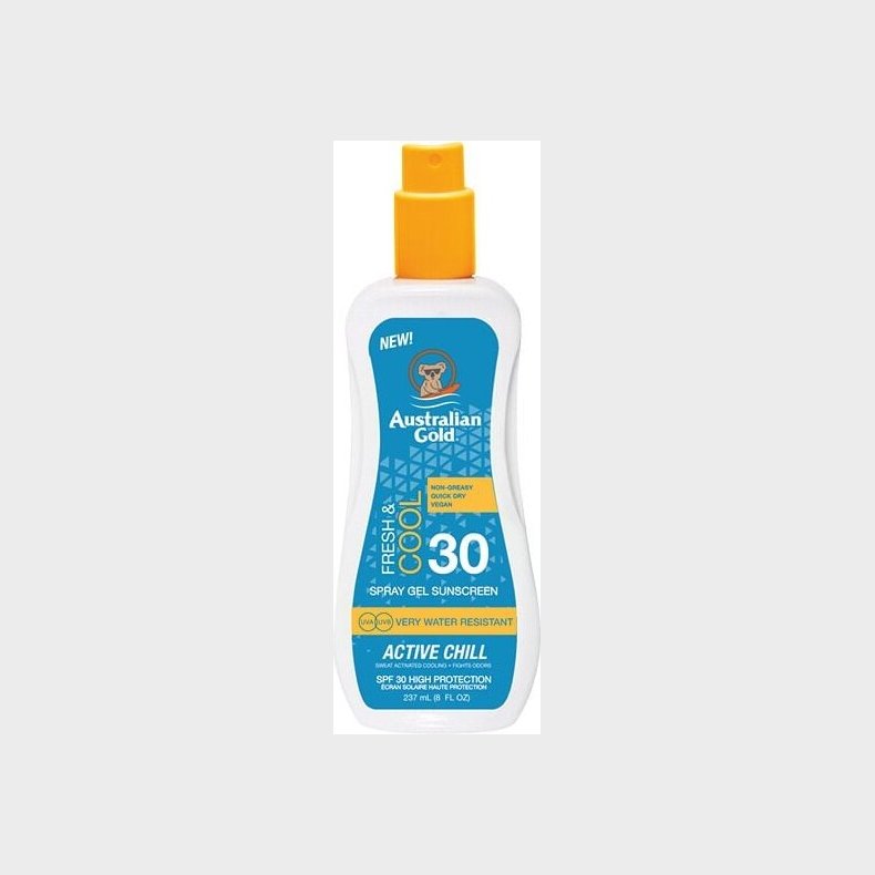 Australian Gold - Active Chill Sunscreen Spray Gel Spf 30 237 Ml - Solcreme