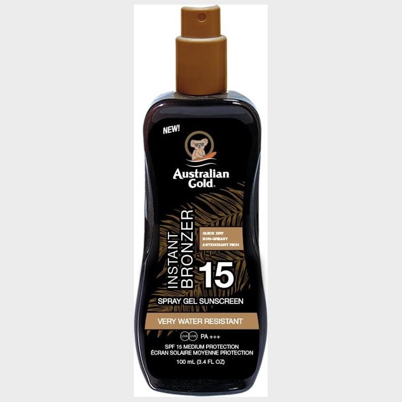 Australian Gold - Instant Sunscreen Spray Spf 15 100 Ml - Solcreme