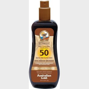 Australian Gold - Sunscreen Spf50 Spray Gel W. Instant Bronzer 237 Ml