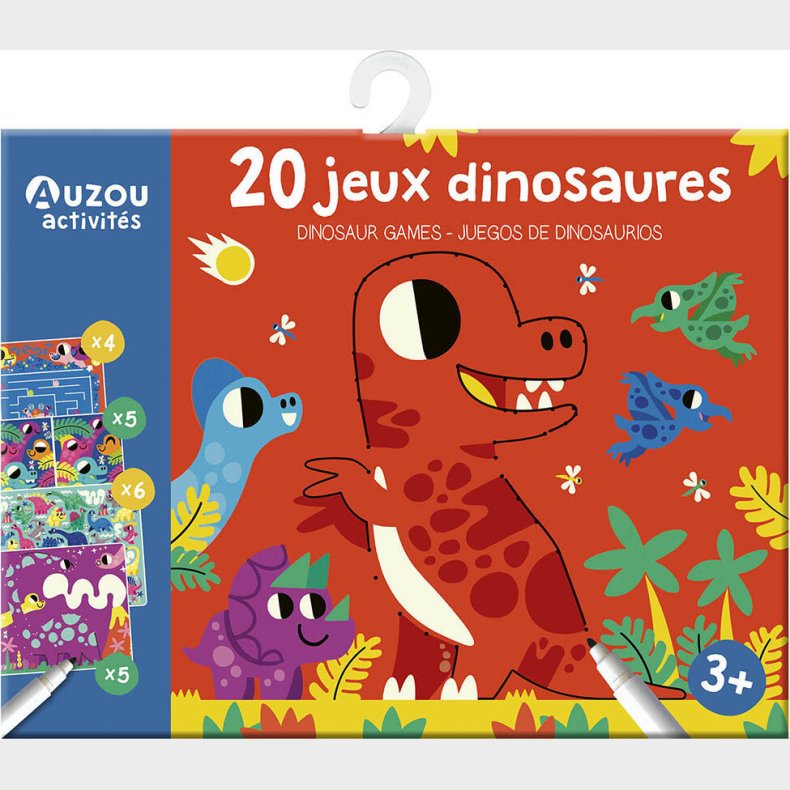 Auzou - Aktivitetskort - 20 Opgaver - Dinosaurer