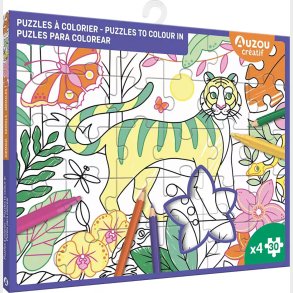 Auzou - Aktivitetsst - Farvelg Puslespil 4 X 30 Brikker