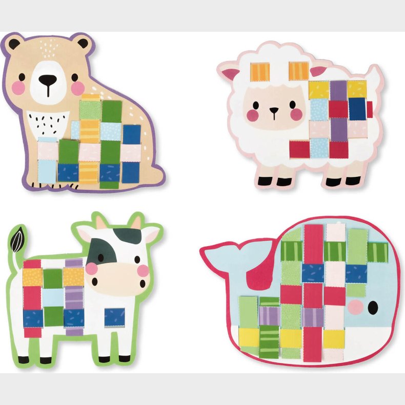 Auzou - Aktivitetsst - Klip Og Flet - Dyr