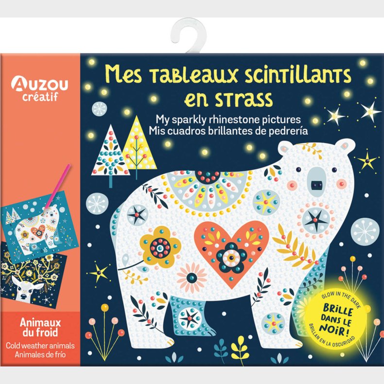 Auzou - Aktivitetsst - Kunst Med Rhinsten - Selvlysende