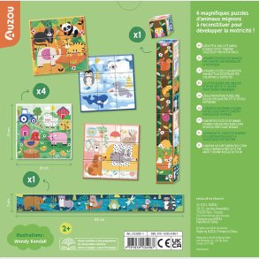 Auzou - Klodspuslespil 9 Brikker - Jungle Og Andre Sde Dyr