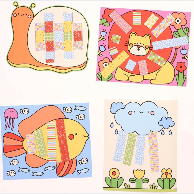 Auzou - Kreast - Klip Og Lim - Dyr Af Papir