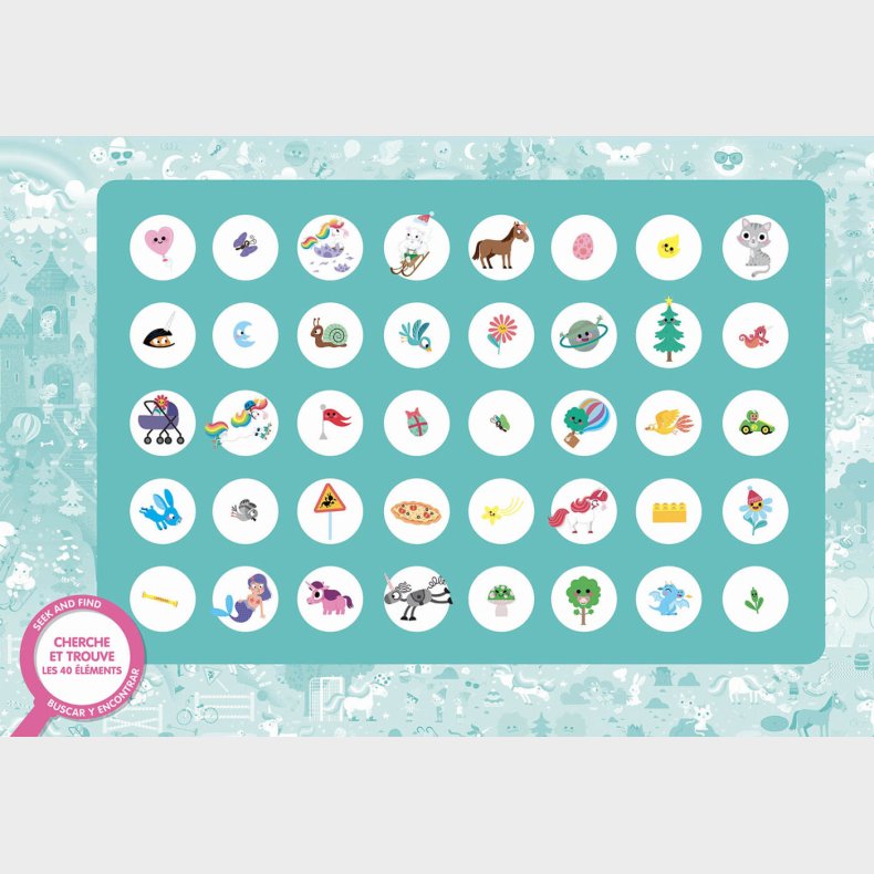 Auzou - Enhj�rninger - S�g Og Find Puslespil - 100 Brikker