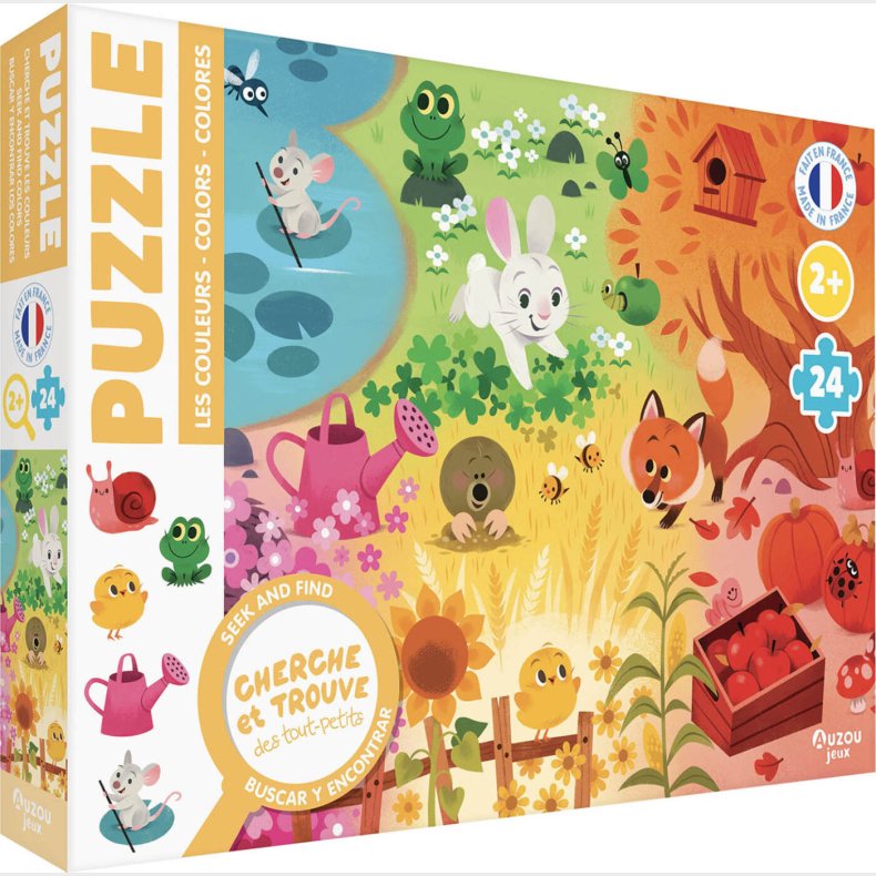 Auzou - Puslespil 24 Brikker - Sg Og Find - Farver