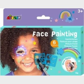 Ansigtsmaling Til B�rn - Inkl. Skabeloner - 6 Farver - Avenir