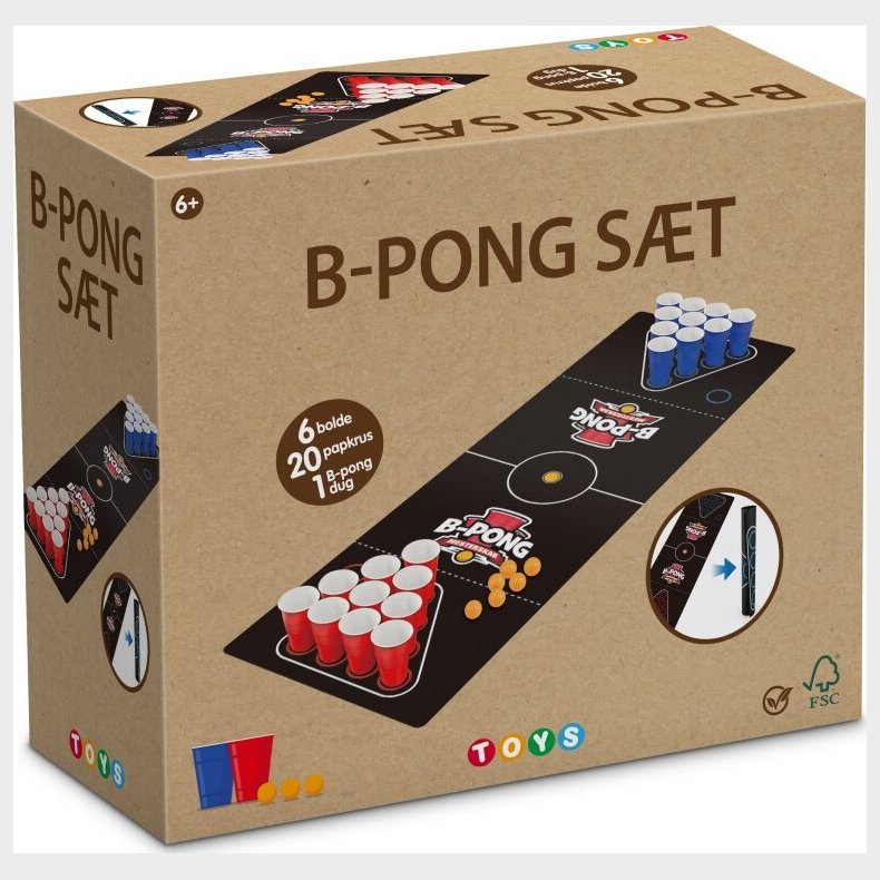 Beer Pong St Med Bolde, Krus Og Dug