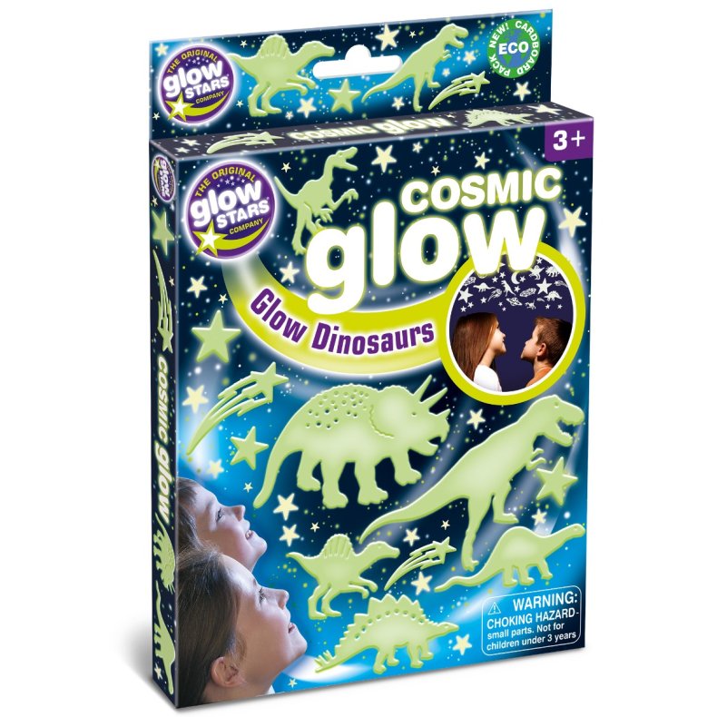 Brainstorm | Glow - Dinosaurer + stjerner, 12 dele