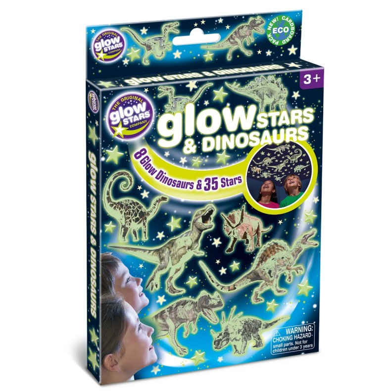 Brainstorm | Glow - Dinosaurer + stjerner, 43 dele