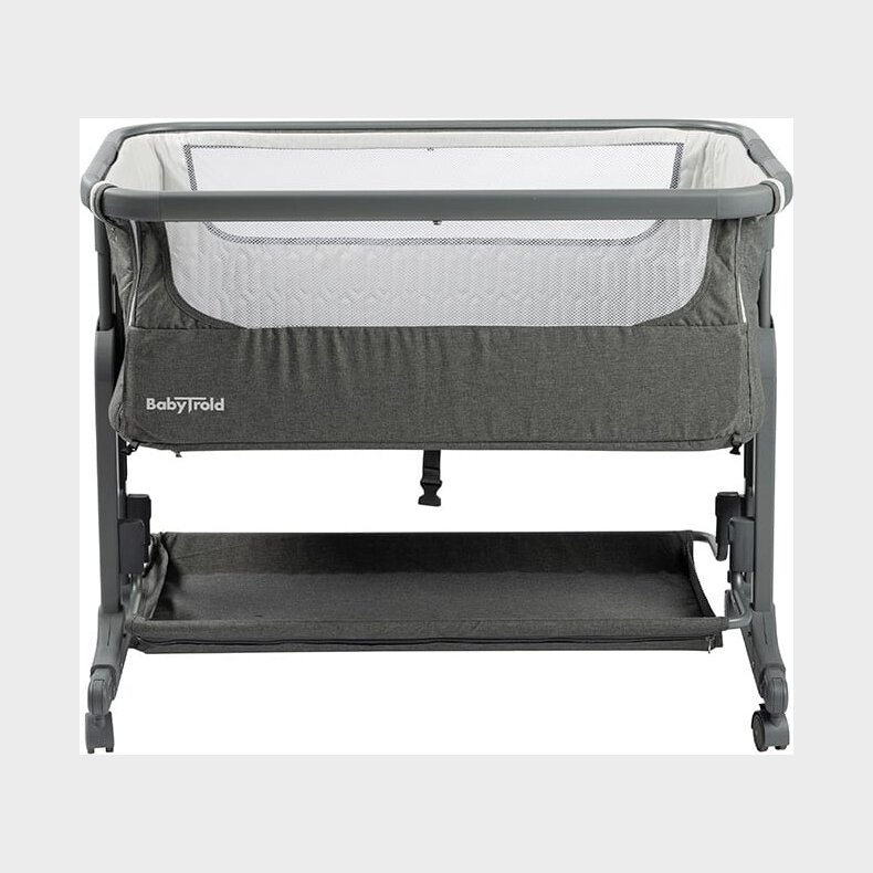 Babytrold - Bedside Sleep Tight Med Hjul - Gr� - 92 X 55 X 70.5-82 Cm