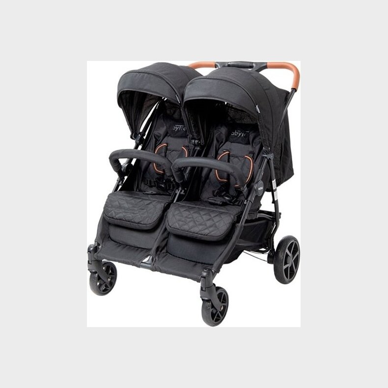 Babytrold - Os2 Tvillinge Klapvogn - Sort