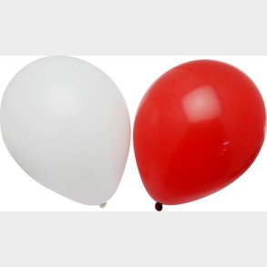 Ballon - Rd Og Hvid - 12 Stk 23 Cm - Scanseason
